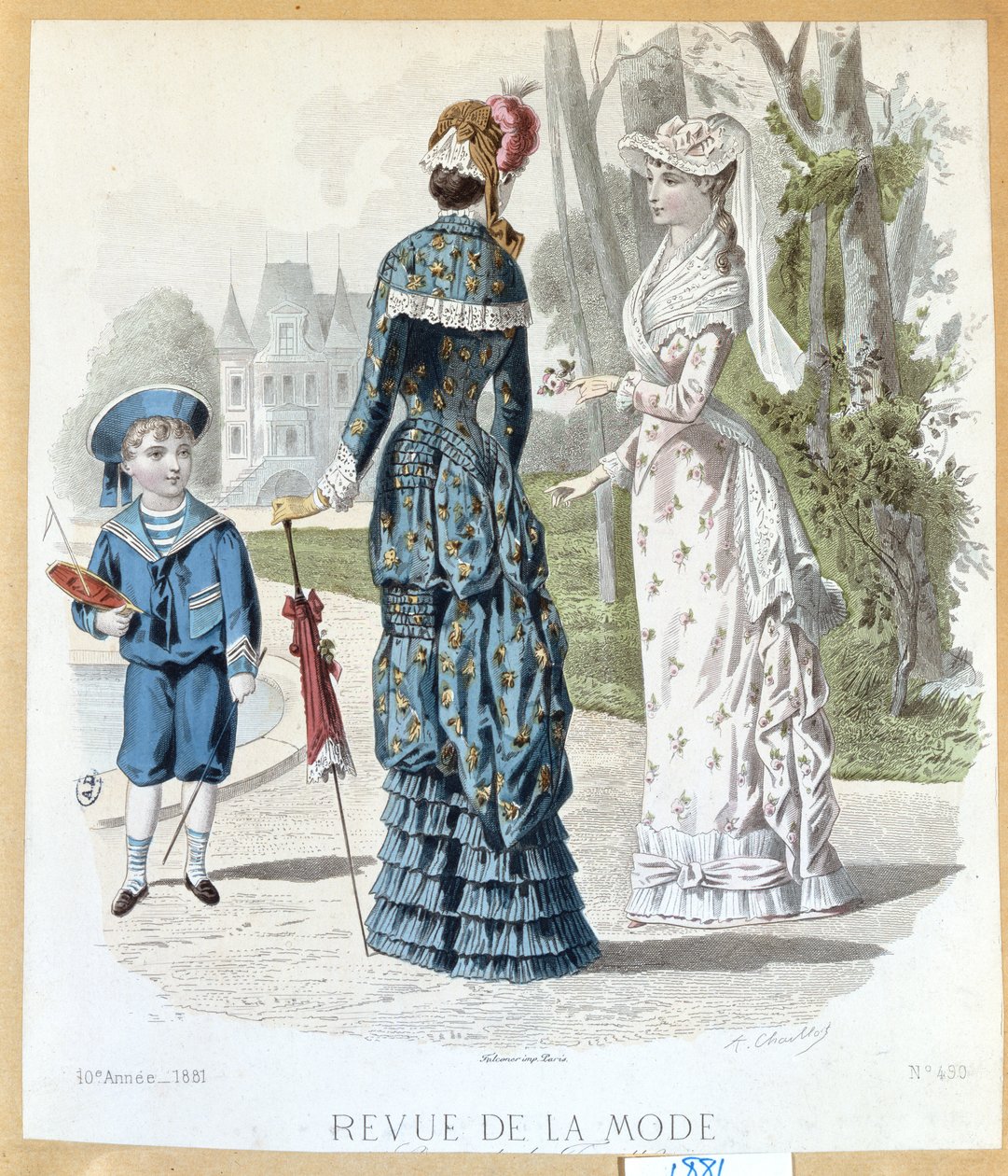Dans un parc, de Revue de la Mode, 1881 - French School