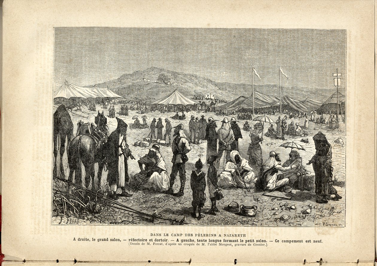 Dans le camp des pèlerins à Nazareth., Anonyme, Le Pèlerin - French School