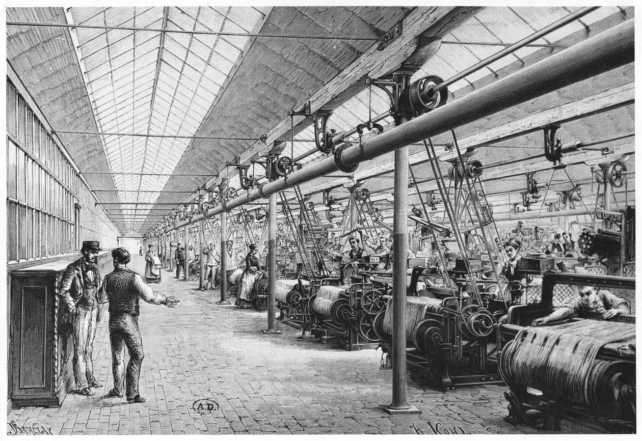 Tissage industriel à Bagatelle, 1884 - French School