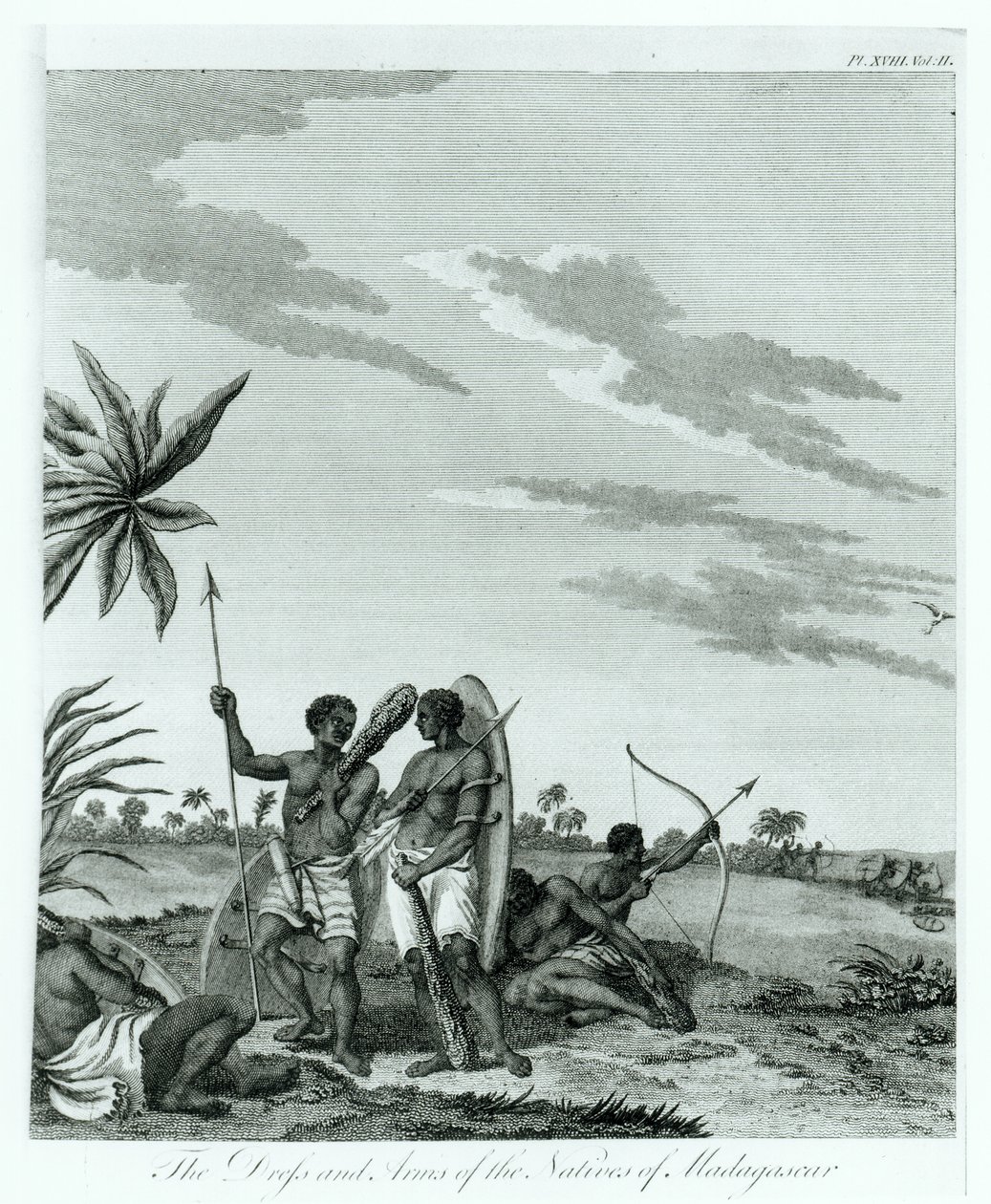 Habitants de Madagascar, du volume 2 de Mémoires et Voyages du comte Benyowsky, publié en 1790 - French School
