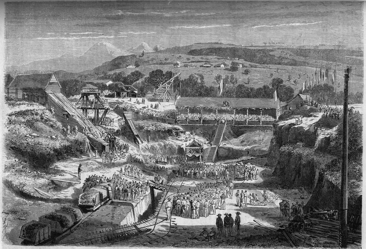 Installation du premier bassin de radoub (utilisé pour la construction et la réparation des bateaux). Fort-de-France, Martinique - French School
