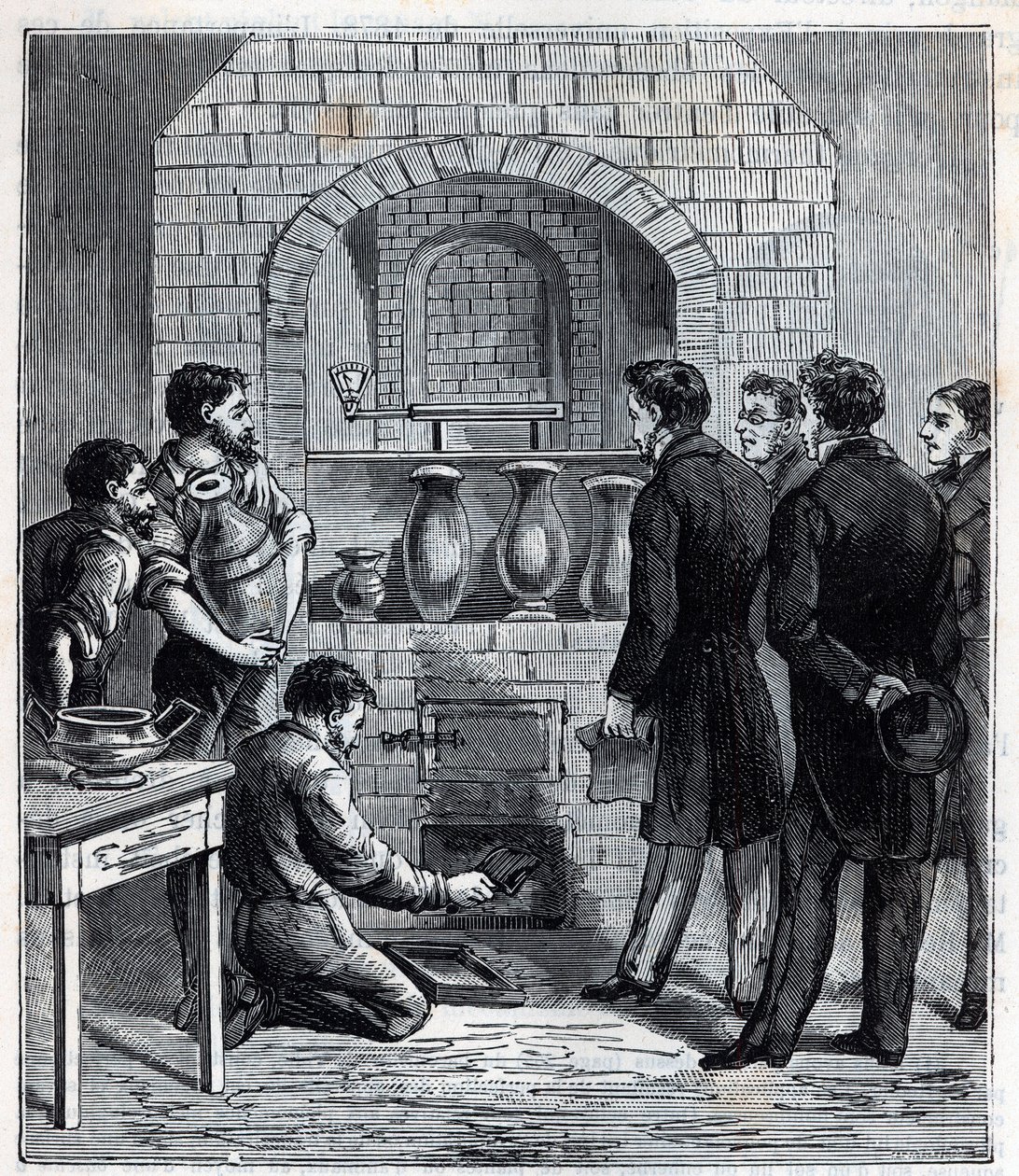 Installation du pyromètre par Alexandre Brongniart (gravure) - French School