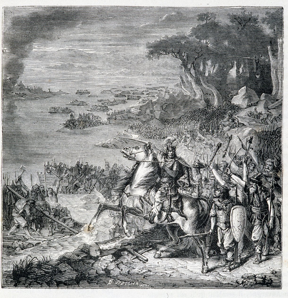 Invasion des barbares - dans « Histoire de France populaire » - French School