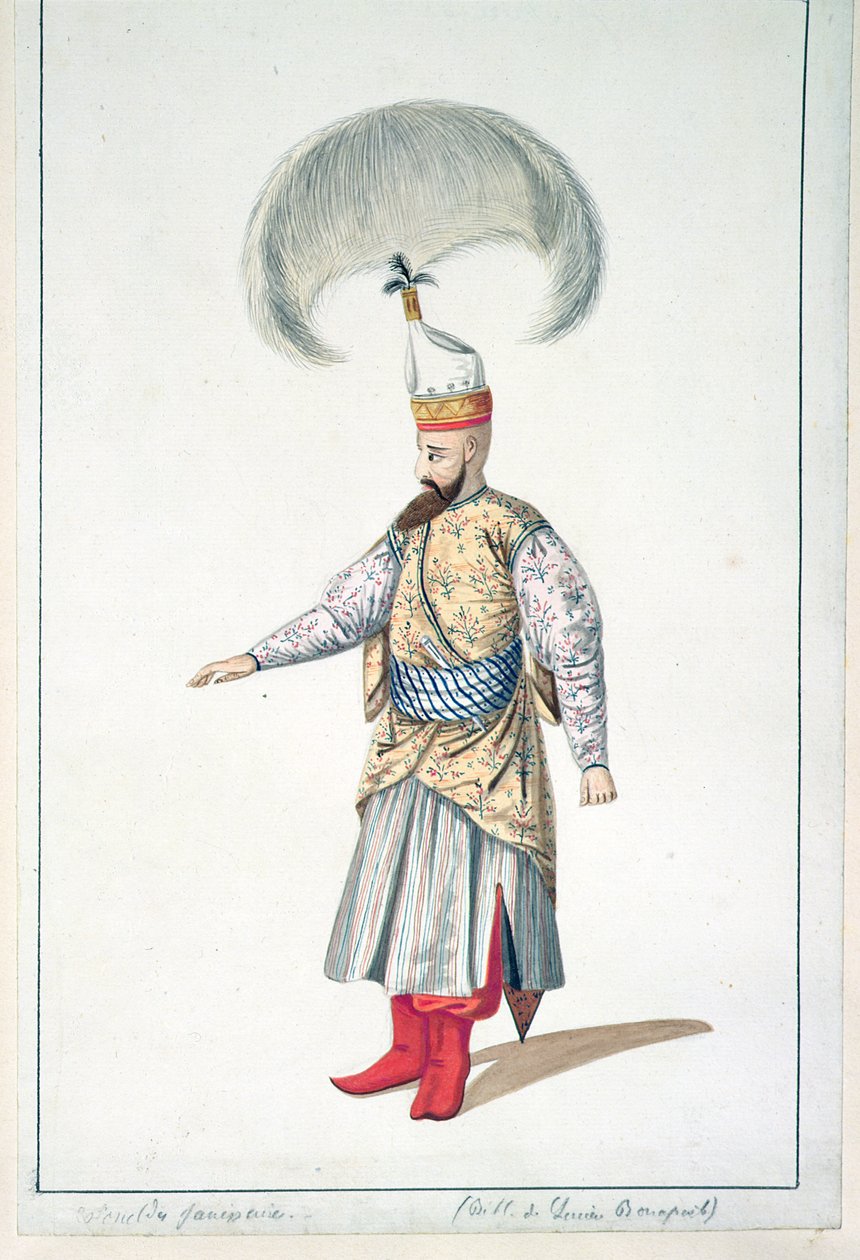 Officier janissaire, période ottomane, troisième quart du 18ème siècle - French School