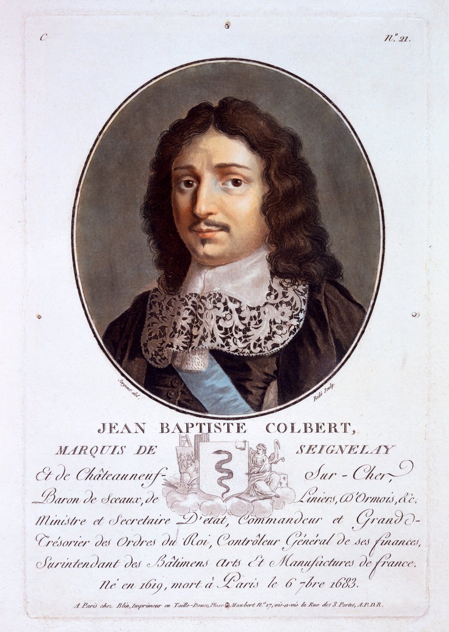 Jean-Baptiste Colbert, Marquis de Seignelay, de Portraits des grands hommes, femmes illustres, et sujets mémorables de France, publié 1787-92 - French School