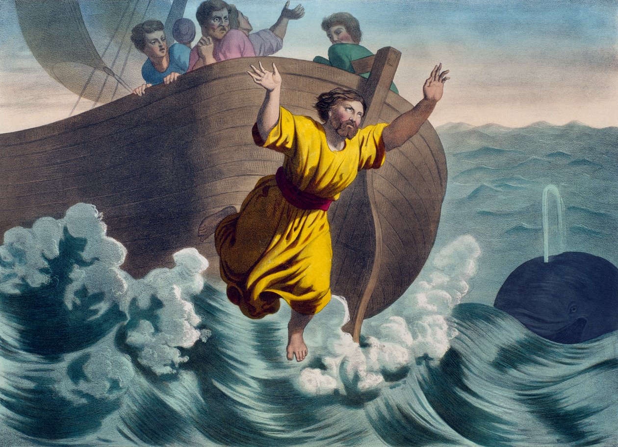 Jonas jeté à la mer, illustration du catéchisme L
