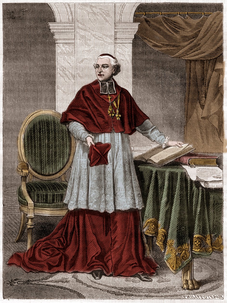 Joseph Fesch (1763-1839), cardinal français - gravure de 1879 - Portrait du cardinal Joseph Fesch, oncle de Napoléon Bonaparte (1763-1839) - dans Histoire de l