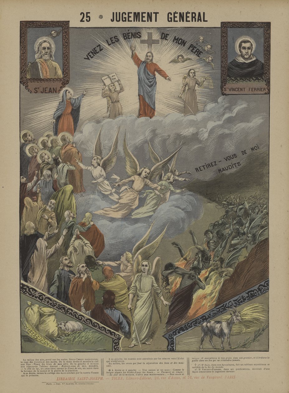 Le jugement dernier (lithographie couleur) - French School