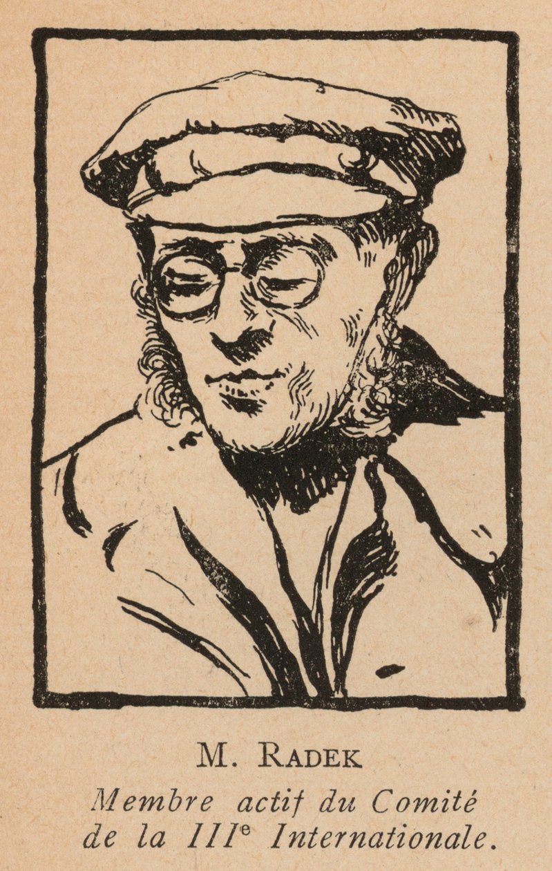 Karl Radek, révolutionnaire marxiste polonais et secrétaire de la Troisième Internationale communiste (Comintern) (litho) - French School