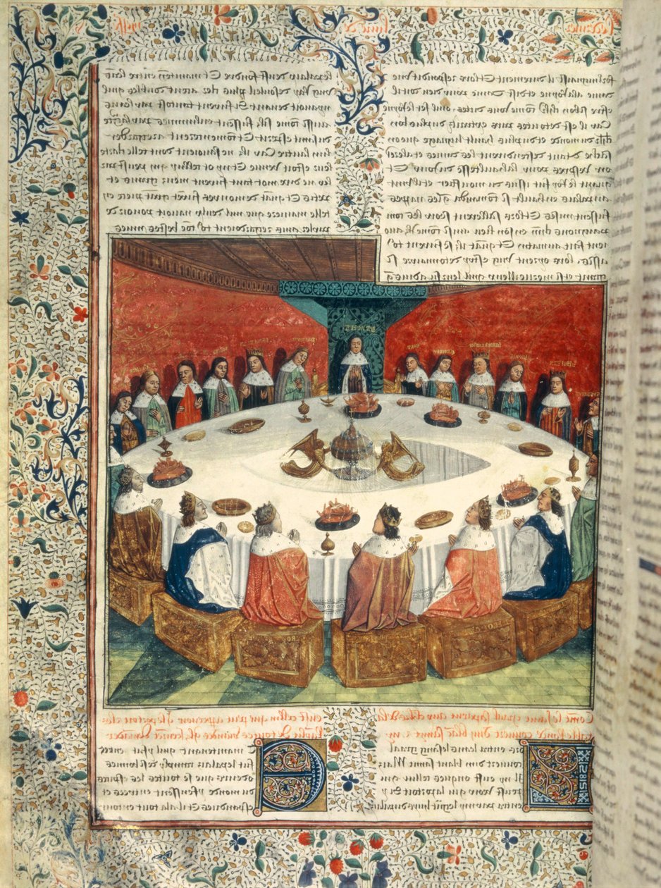 La table ronde du roi Arthur et le Saint Graal - French School