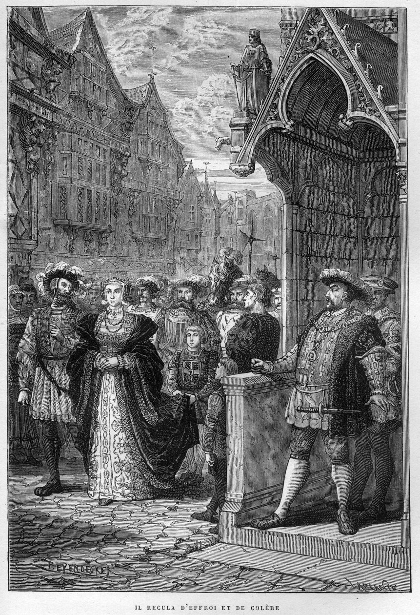 Le roi Henri VIII rencontre Anne de Clèves - gravure de «L