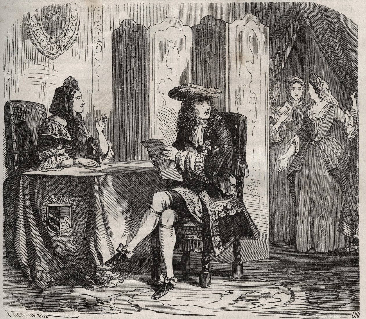Le roi Louis XIV (1638-1715) et sa femme, la marquise de Maintenon (Françoise d