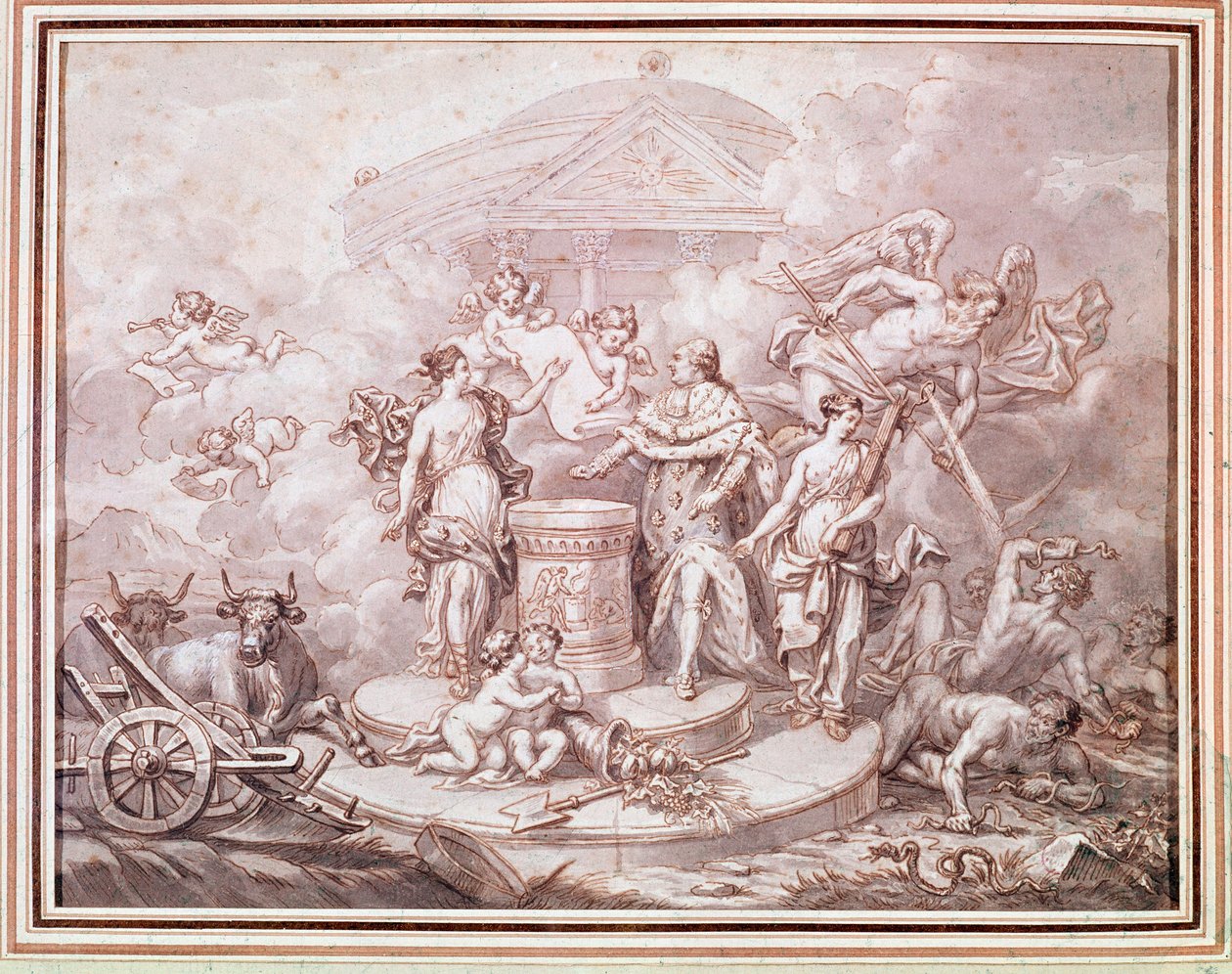 Le roi Louis XVI prêtant serment sur le Livre de la Constitution - French School