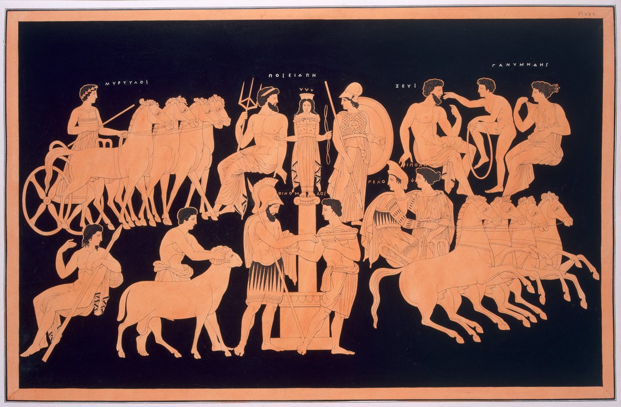Le roi Oenomaus, Hippodamie, et les dieux olympiens, publié 1808-10 - French School