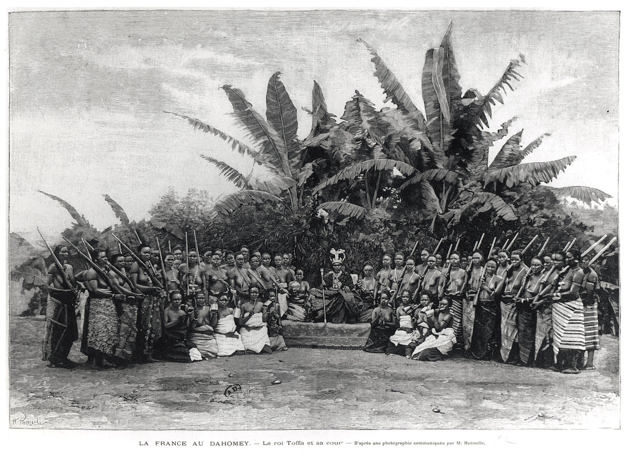 Le roi Toffa (r.1874-1908) et sa cour, Dahomey, 1892 - French School