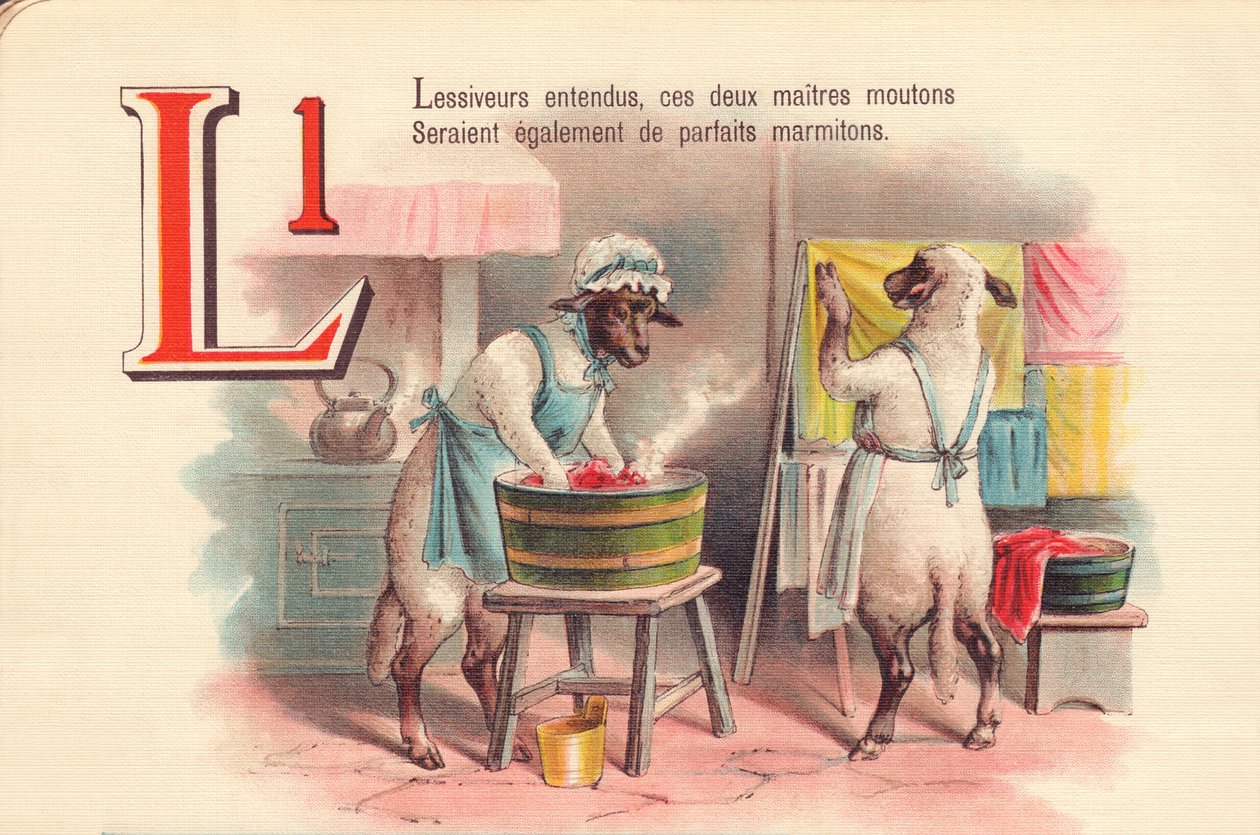 L : Détergents à lessive entendus, ces deux moutons maîtres seraient également des pots parfaits - French School