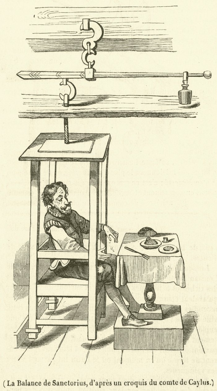 La Balance de Sanctorius (gravure) - French School