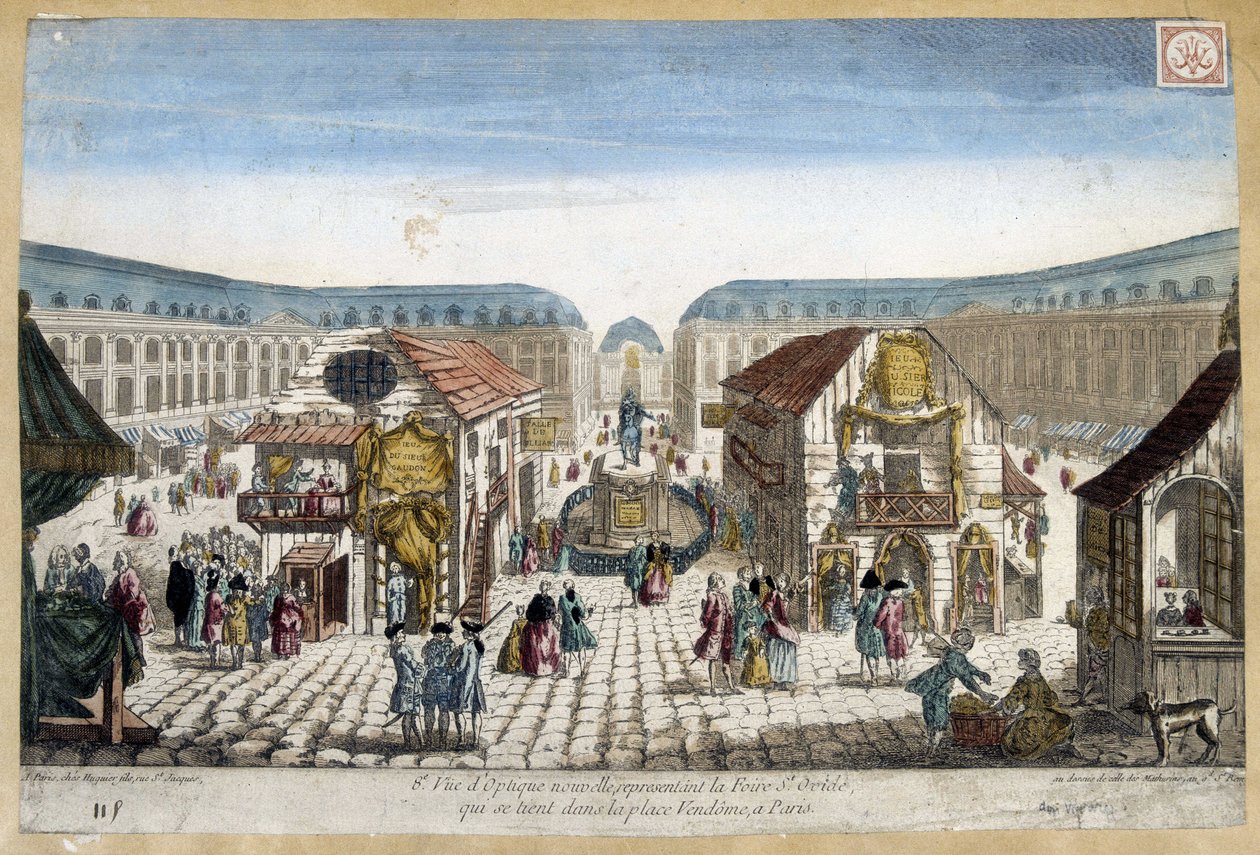 La Foire St Ovide, place Vendôme à Paris - gravure - French School