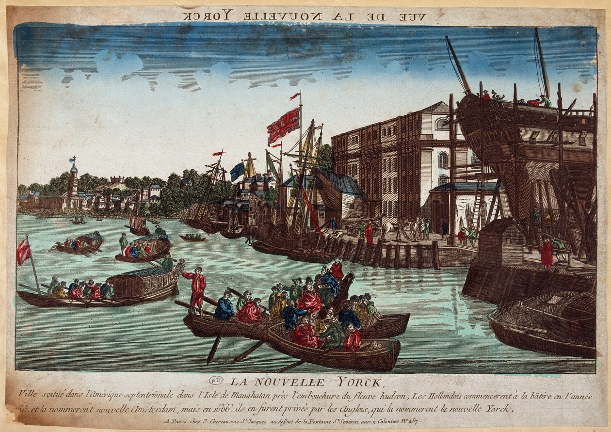 La Nouvelle York, gravure XVIIIe siècle - French School