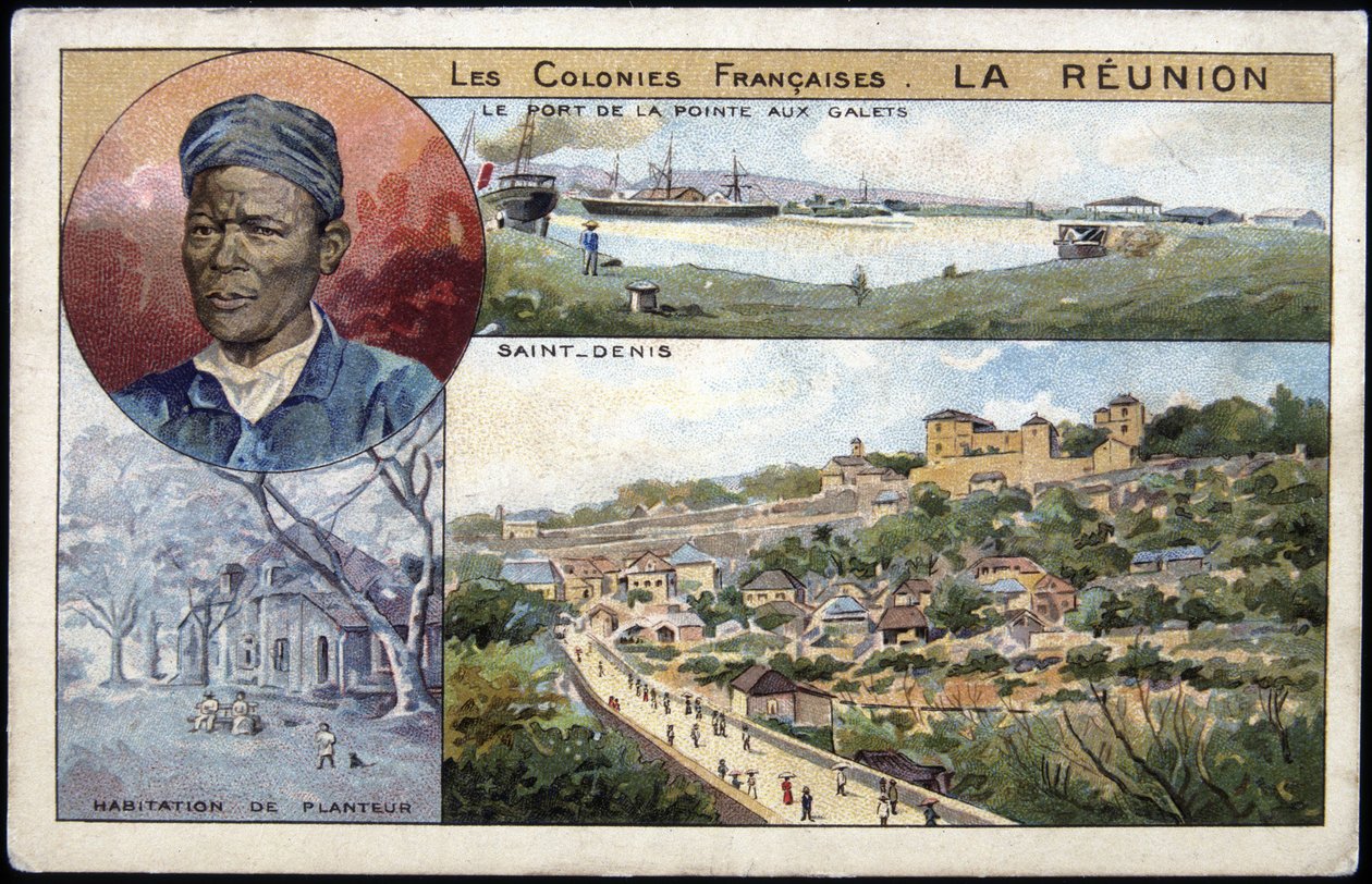 La Réunion, vue de Saint-Denis - carte postale chromo., début XXe siècle - French School