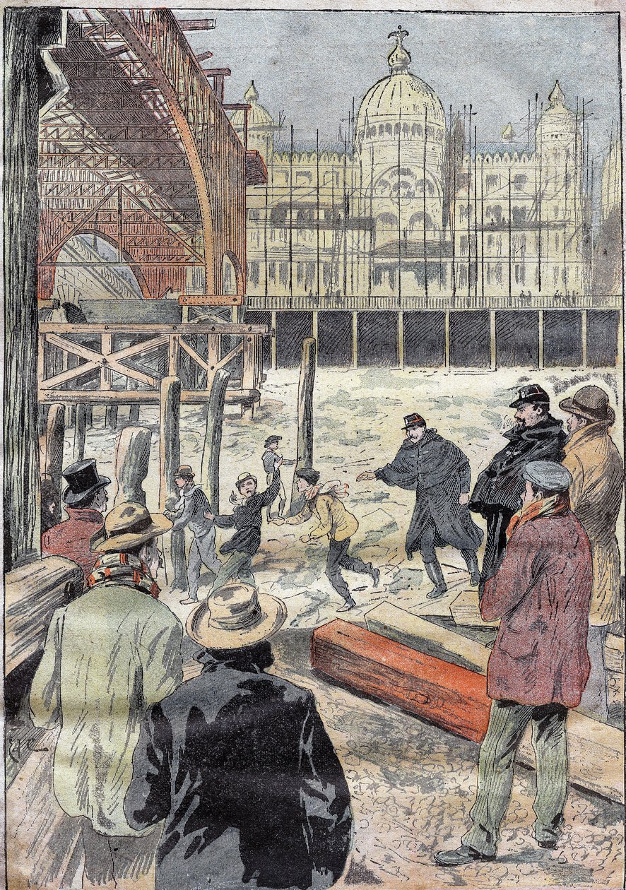 La Seine gelée, près du pont de fer construit pour l