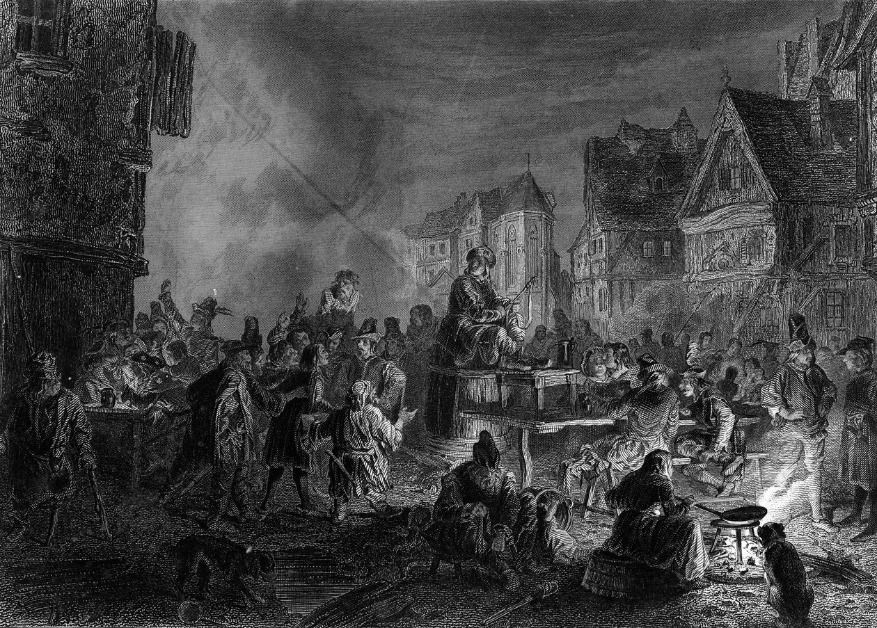 La cour des miracles. Dans « Notre Dame de Paris » de Victor Hugo - French School