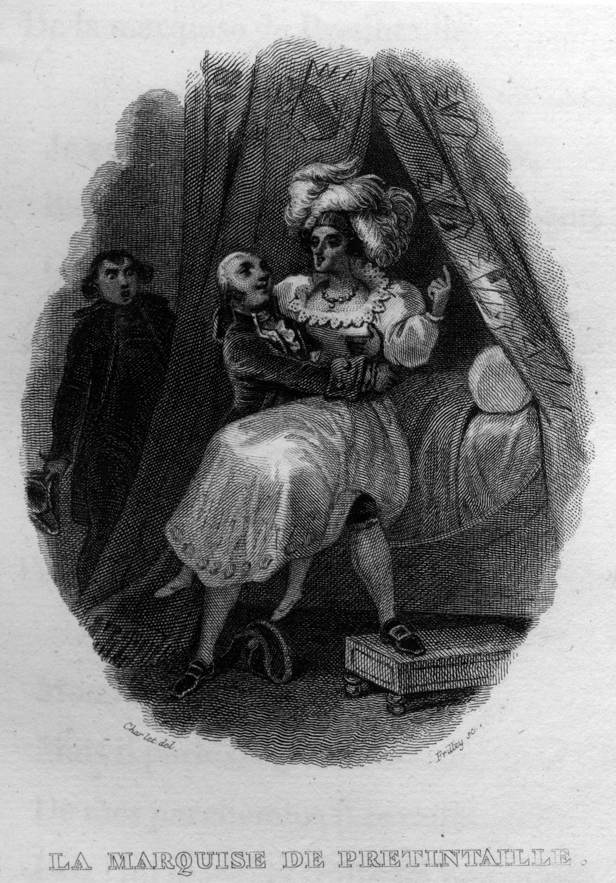 La marquise de Prétintaille Chanson de Béranger dans « Oeuvres complètes » (1834) par Pierre Jean de Béranger (1780-1857), poète et chansonnier français. - French School