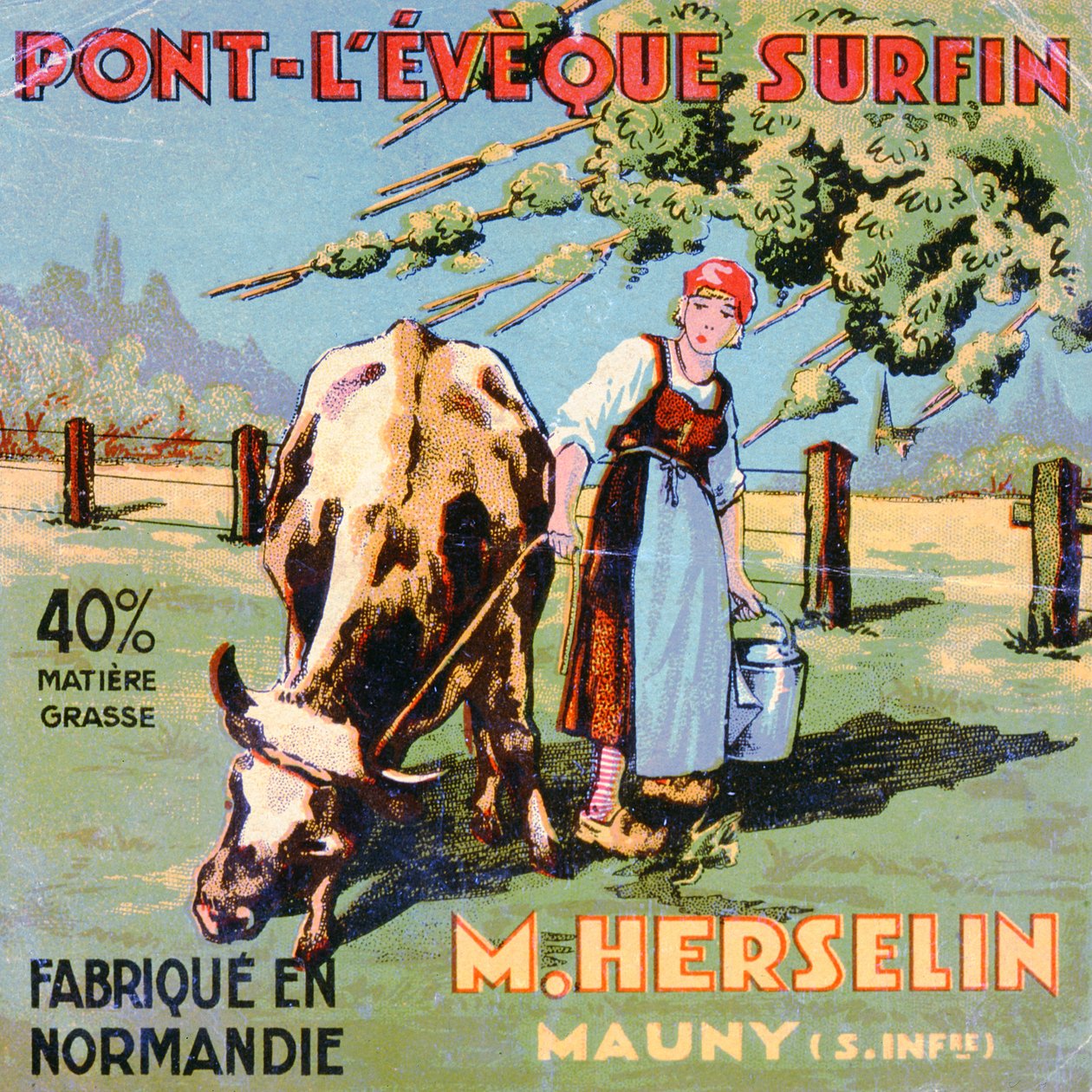 Étiquette pour le fromage Pont-l