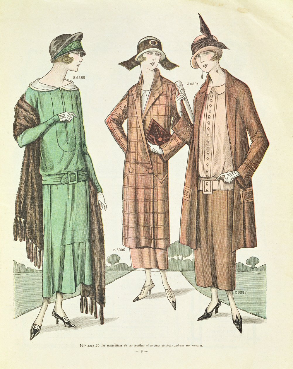 Mode féminine, illustration de La Véritable Mode Française de Paris, 1924 - French School