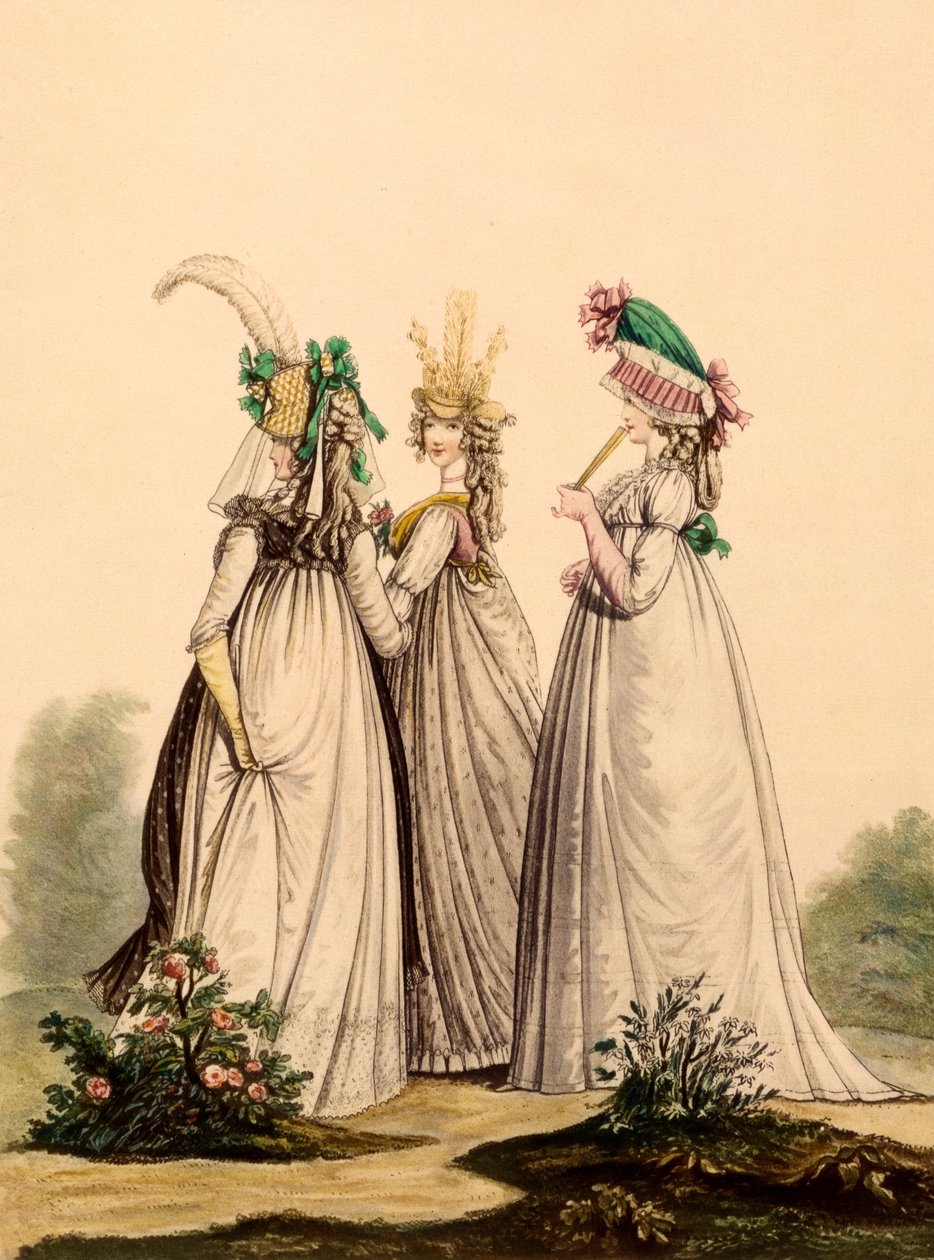 Dames en tenue de jour - Modes anglaises, 1795 - French School