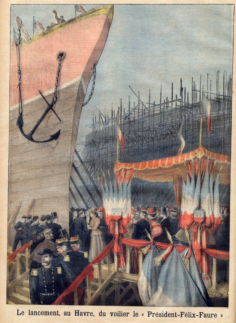 Lancement au Havre du voilier "Président Félix-Faure". "Le Petit Journal" - French School