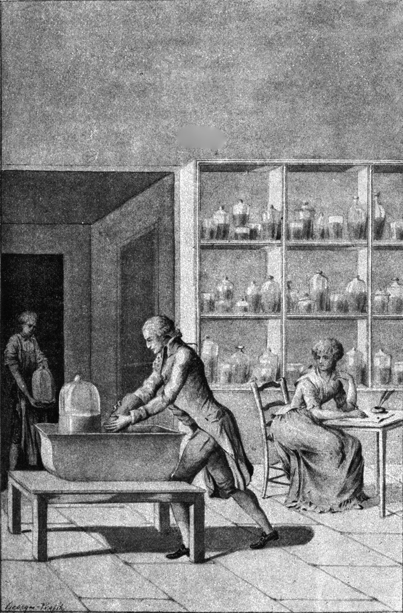 Lavoisier dans son laboratoire à l
