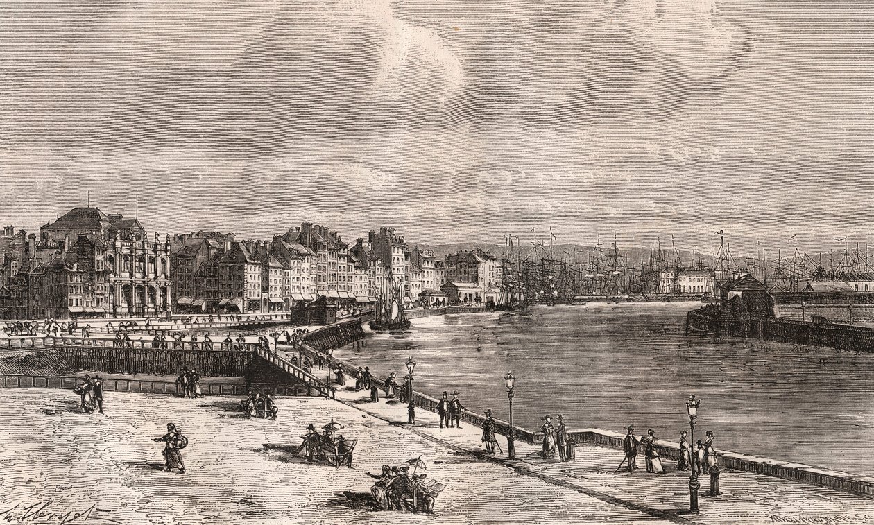 Le Havre - Normandie - gravure dans « La France illustrée : géographie, histoire, administration statistique » par V.A. Malt-Brown. 1884 - French School