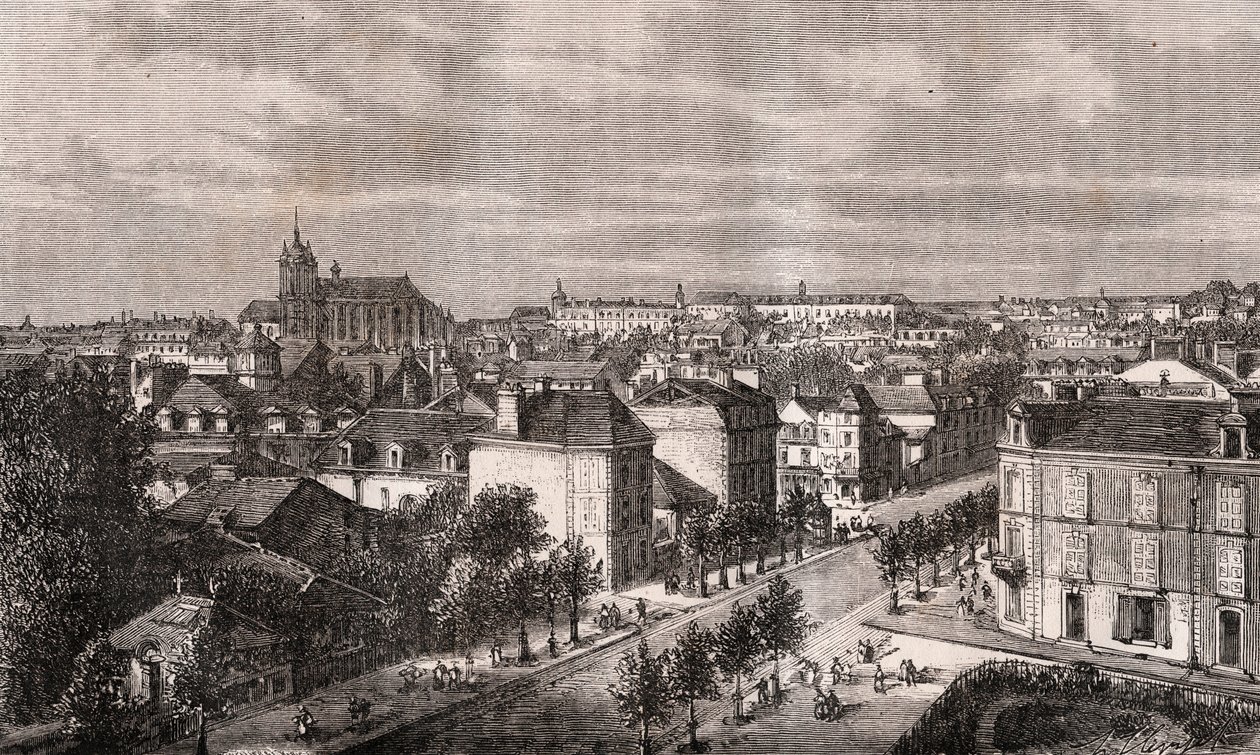 Le Mans - Pays de la Loire - gravure dans «La France illustrée: géographie, histoire, administration statistique» par V.A. Malt-Brown. 1884 - French School