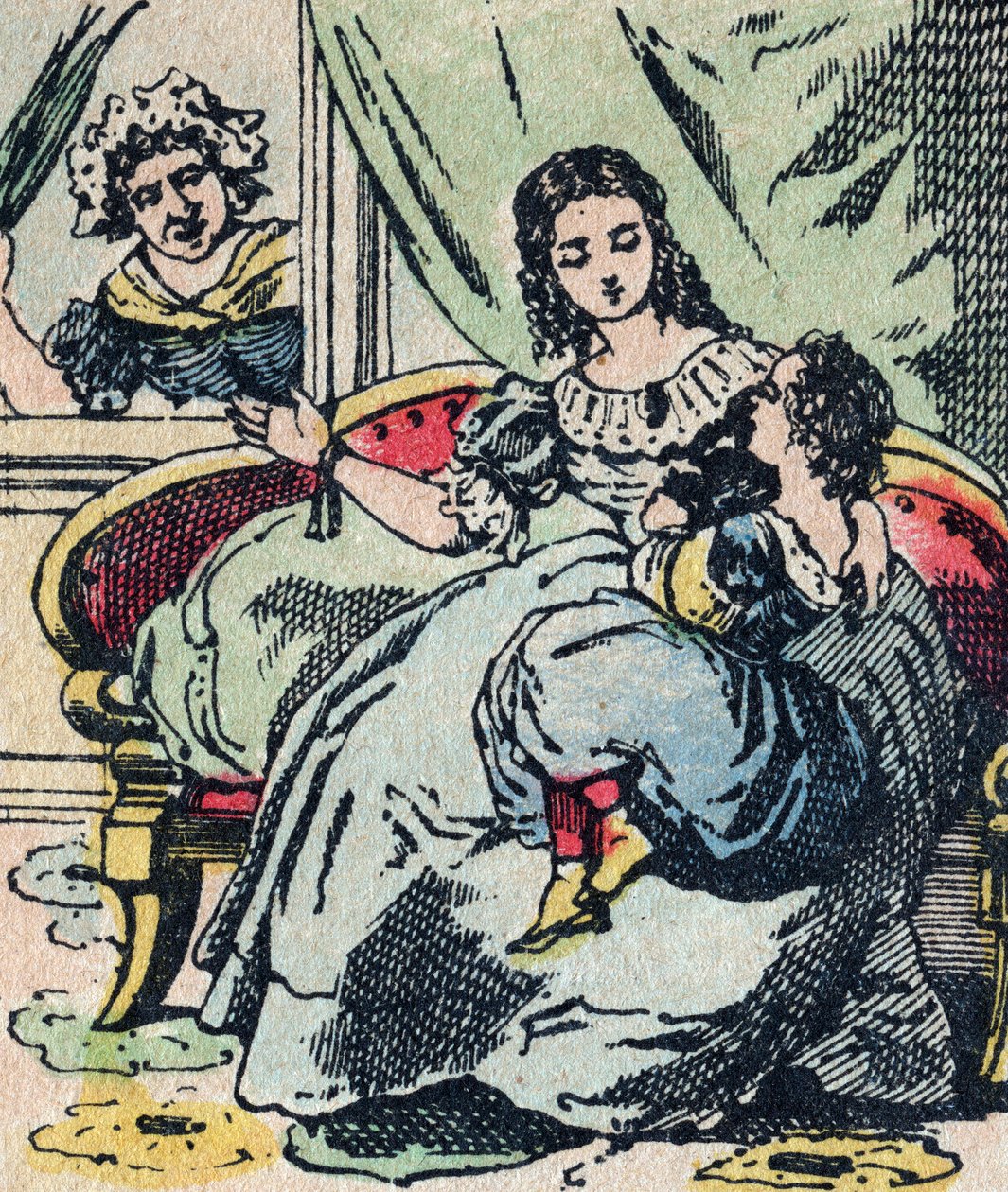 Le Père Fouettard, personnage français du père fouettard, figure légendaire du folklore punissant les enfants méchants : sa femme, La Mère Fouettard, la mère fouettarde qui ne réprimande pas les enfants sages - Image d
