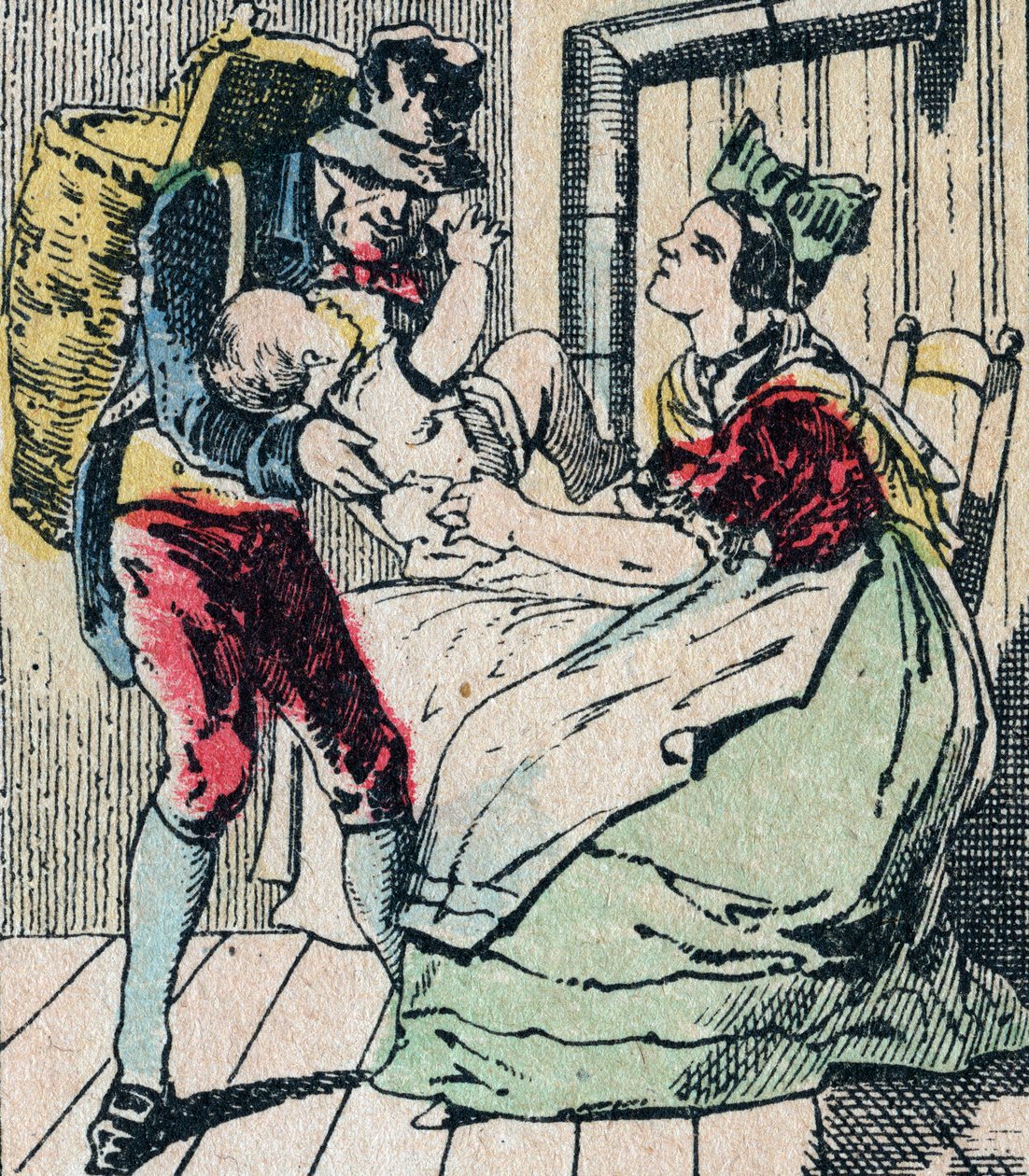 Le Père Fouettard, personnage français du père fouettard, figure légendaire du folklore punissant les enfants méchants et enfermant les enfants désobéissants, image d