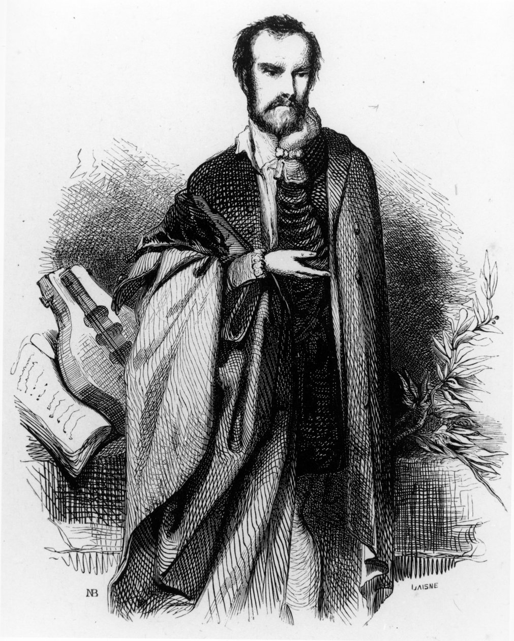Le Tasse, frontispice de Jérusalem délivrée par Torquato Tasso, édition de 1841 - French School