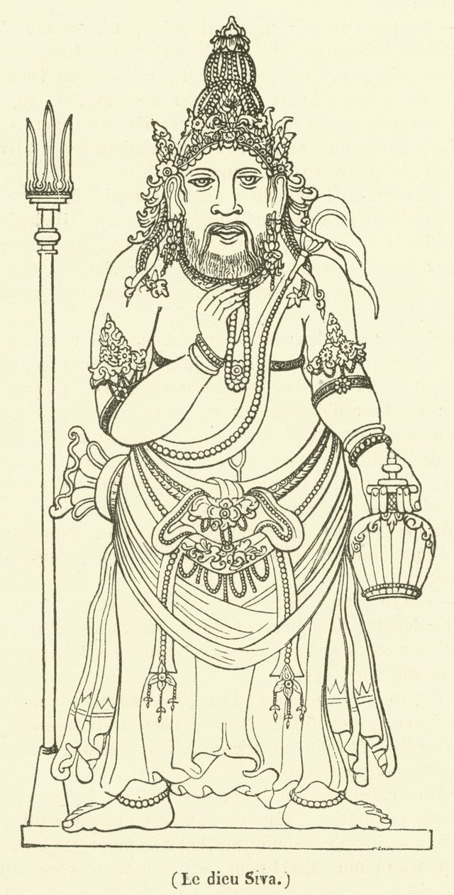 Le dieu Siva (engraving) - French School