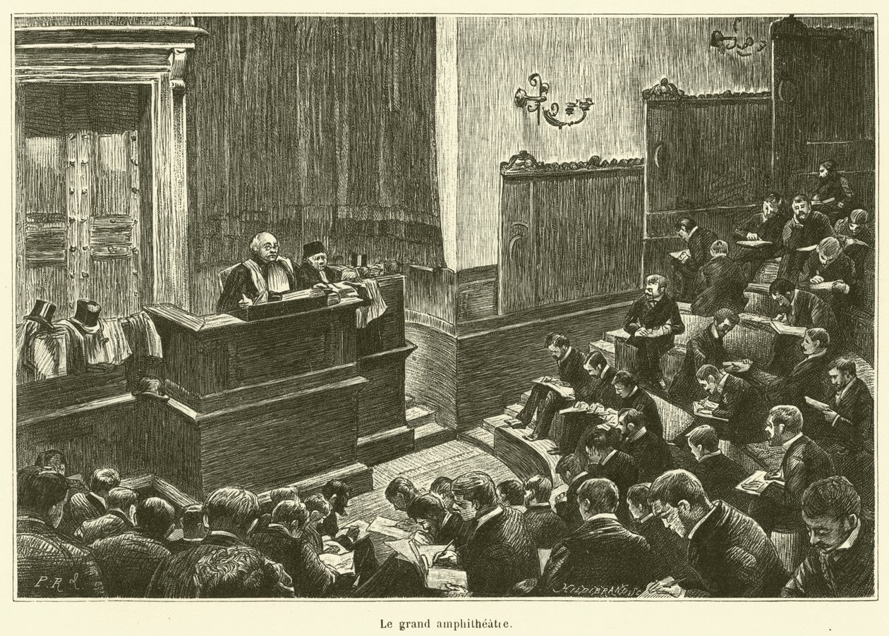 Le grand amphithéâtre (gravure) - French School