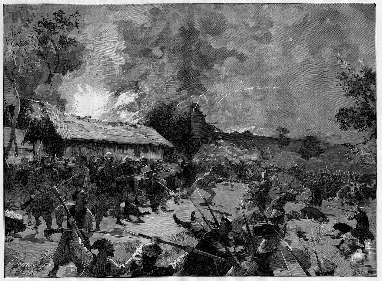 Le guet-apens de Hué, 4-5 juillet 1885 : attaque d