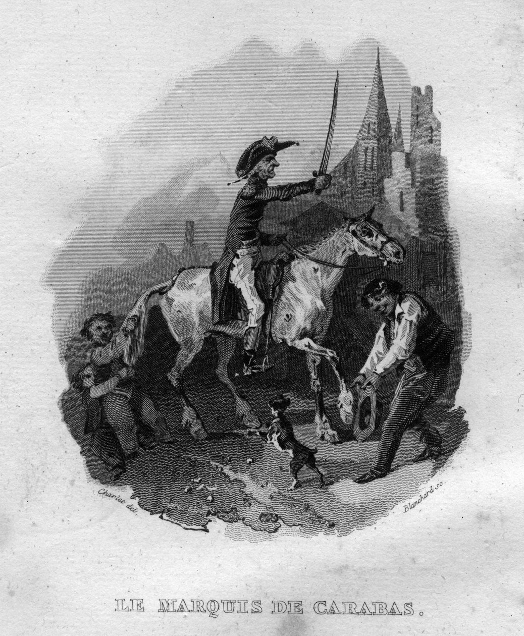 Le marquis de Carabas Chanson de Béranger dans « Oeuvres complètes » (1834) par Pierre Jean de Béranger (1780-1857), poète et chansonnier français. - French School