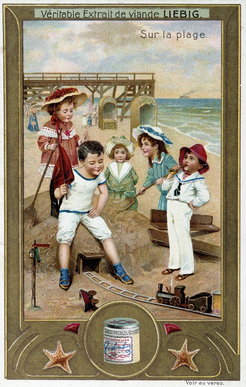 Série de chromolithographies Liebig "Jeux de plage" d