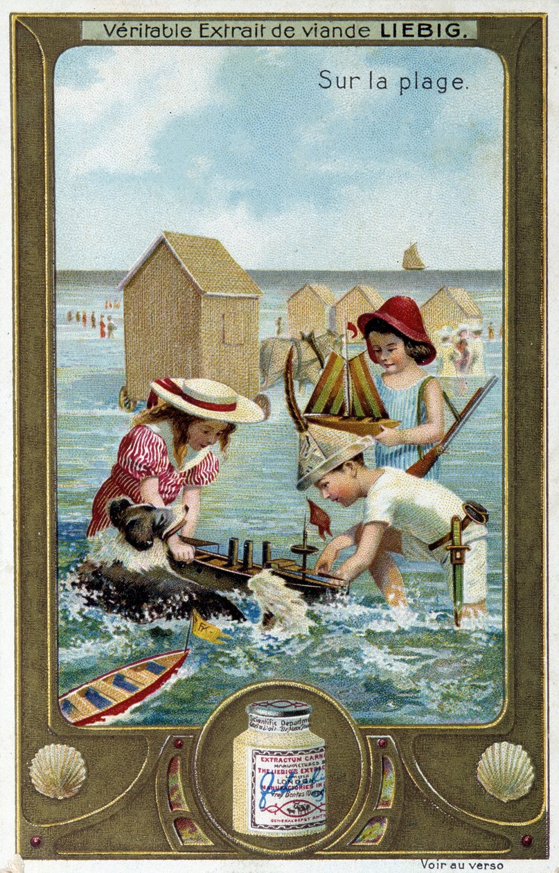Série de chromolithographies Liebig "Jeux de plage" d