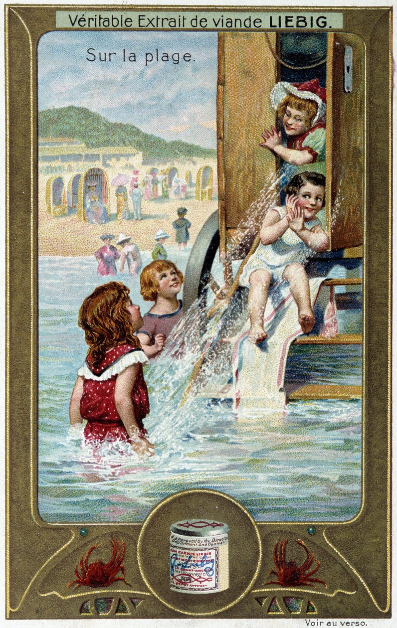 Série de chromolithographies Liebig « Jeux de plage » des enfants. sd. 19e siècle - French School