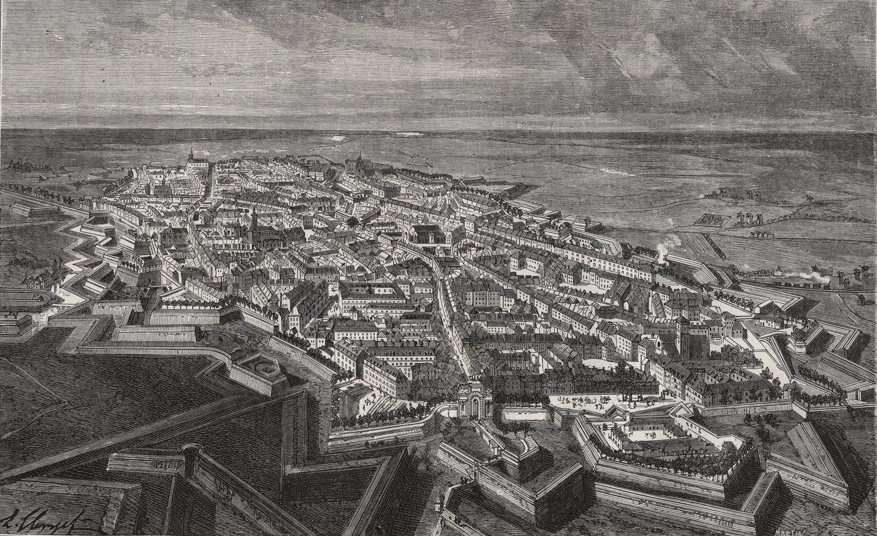 Ville de Lille dans le Nord de la France - gravure dans "La France illustrée : géographie, histoire, administration statistique" par V.A. Malt-Brown. 1884 - French School