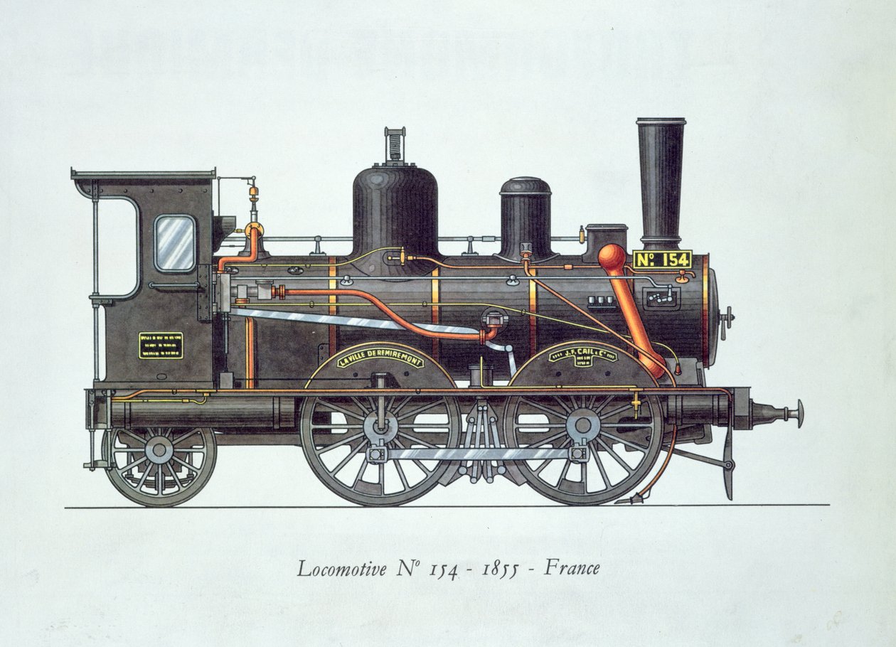 Locomotive no.154, 1855 - French School