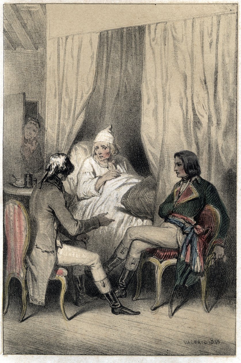 Louis Antoine Fauvelet de Bourienne (1769-1834), diplomate et administrateur français, et le général Napoléon Bonaparte (1769-1821) demandent de l