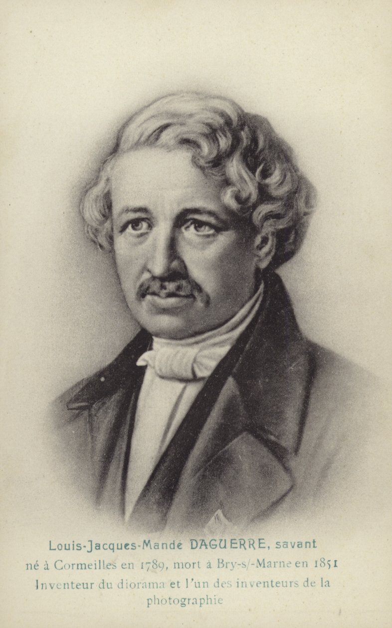 Louis Daguerre (1787-1851), pionnier français de la photographie (lithographie) - French School