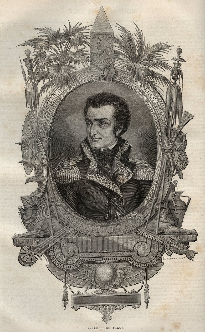Louis Marie Maximilien de Caffarelli du Falga (1756-1799) général français pendant la Révolution française - gravure dans la Nouvelle Encyclopédie Nationale par Maurice La Charest - 1870 - French School