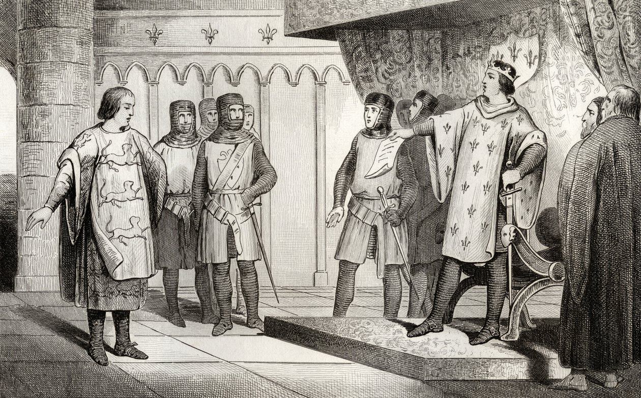 Louis VIII (1187-1226) le Lion reçoit un envoyé de son ennemi Henri III (1207-72) d